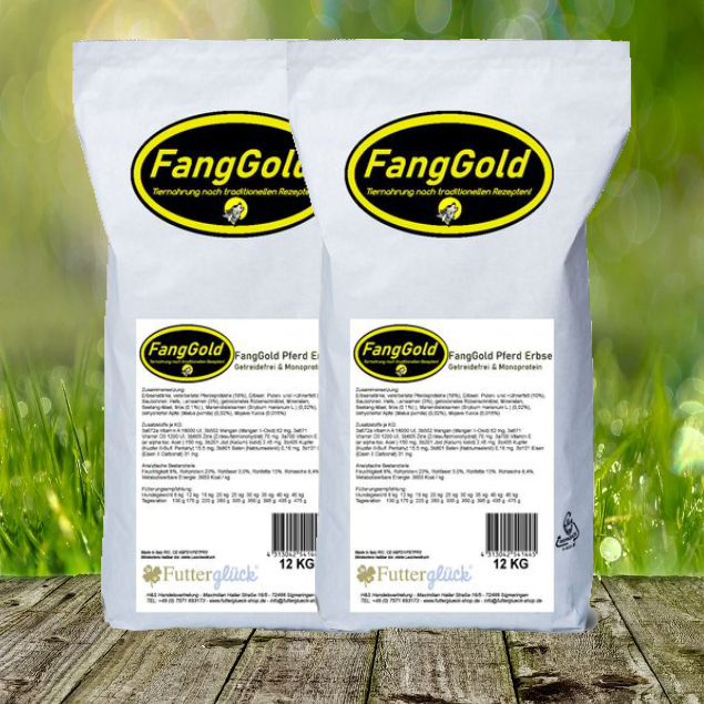 FANGGOLD Pferd & Erbse 2 x 12 kg - gluten- und getreidefreie und hypoallergene Monoprotein-Vollnahrung - Zum Einführungspreis