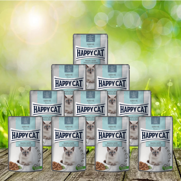 Happy Cat Meat in Sauce Pouches Sensitive Magen & Darm 24 x 85 g